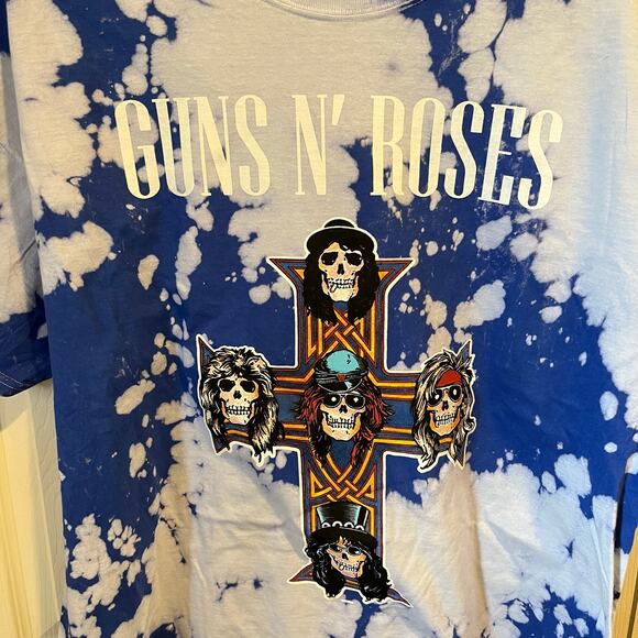 Guns N' Roses Appetite for Destruction Graphic Tie Dye Tee Blue White XL - Picture 5 of 6